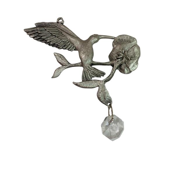 Spoontiques Pewter Ornament Suncatcher Prism Hummingbird 3" - Picture 5 of 6